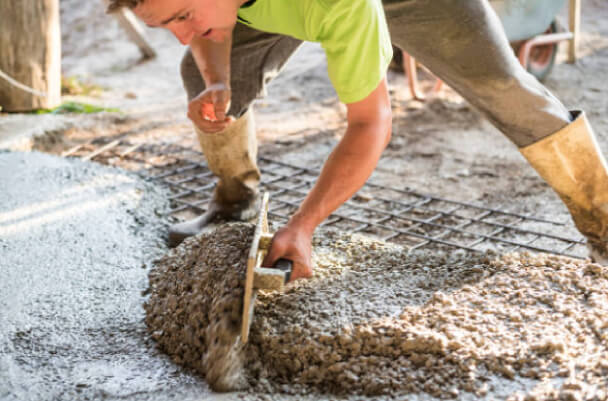 Contractor doing landscaping work