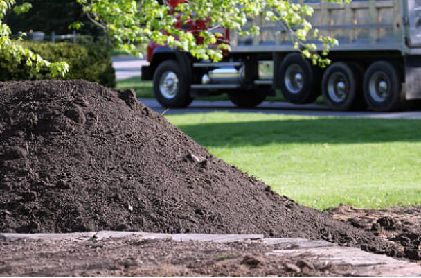 Large pile of mulch