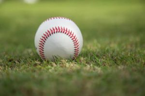 Baseball on grass