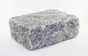Gray and white Belgium block stone on white background