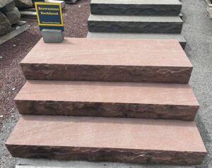Sample design of steps made of brownstone rockface