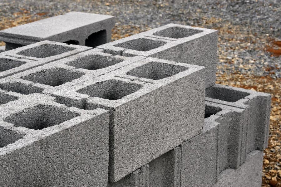 Pile of concrete cinder blocks