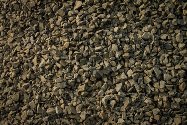 Close-up of pile of stone aggregate